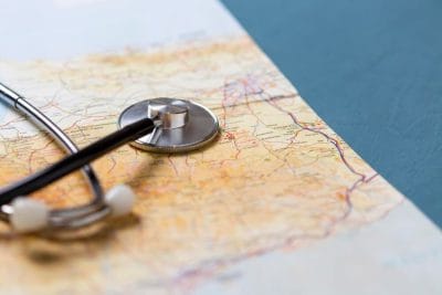 Planning a cross-border patient transport route